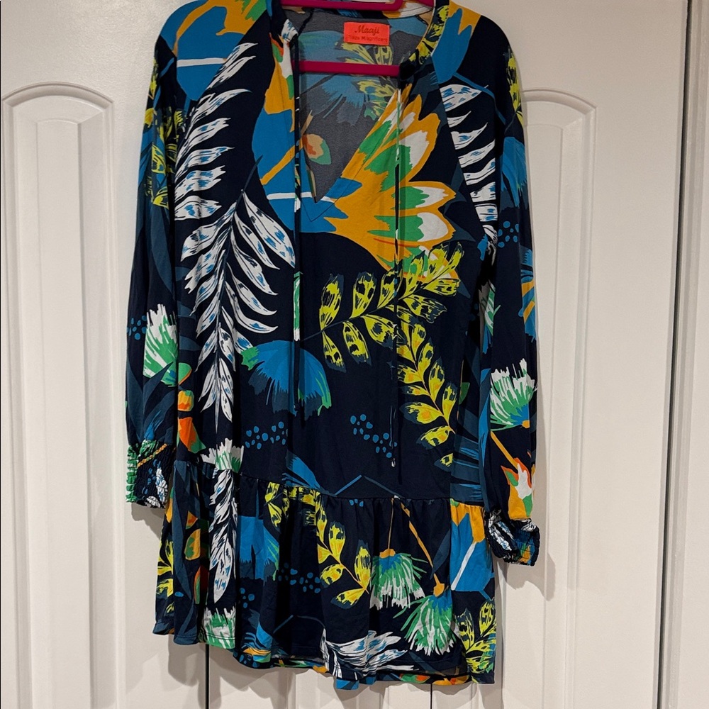 Maaji Multicolor Floral long sleeved‎ tunic Dress medium